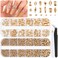 3220Pcs Champagne Gold Glass Nail Rhinestones 120Pcs Multi Shapes Flatback Nail Gems +3100Pcs 1.5-4mm Round Crystal, Manicure Nail Charms Diamond Gemstones for Nail Design Acrylic Nails Decoration
