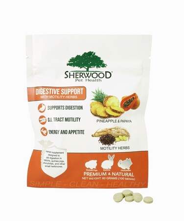 Sherwood Pet Health Digestive Support, Papaya (100 Tablets - 60 Grams). Contains Natural Motility Herbs That Regulate The Digestive Tract, Improve The Gut microbiome and Stimulate The Appetite.