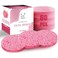 60-Count Compressed Facial Sponges, 100% Natural Cosmetic Spa Sponges for Facial Cleansing, Exfoliating Mask (Pink Round)