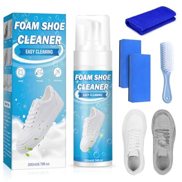 Shoe Cleaner,White Shoe Cleaner Kit,200ml Sneaker Cleaner,Suede Shoe Cleaner,Shoe Cleaning Kit for Leather Shoes,Tennis Shoe