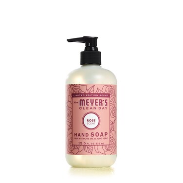 MRS. MEYER'S CLEAN DAY Hand Soap, Made with Essential Oils, Biodegradable Formula, Rose, 12.5 fl. oz