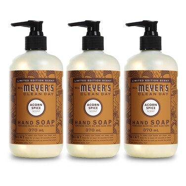 MRS. MEYER'S CLEAN DAY Hand Soap, Acorn Spice, Made with Essential Oils, 12.5 oz - Pack of 3