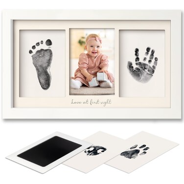 Inkless Baby Hand And Footprint Kit - Ink Pad for Baby Hand and Footprints,Dog Paw Print Kit,Dog Nose Print Kit,Clean Touch Newborn Print Kit,Baby Registry,Baby Shower Gifts,Girls,Boys (Alpine White)