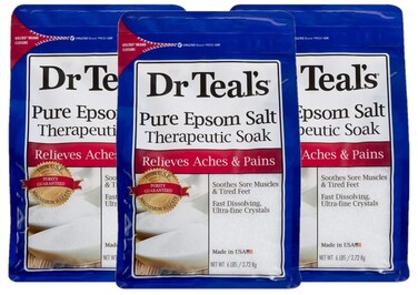 Dr. Teal's Therapeutic Soak Gift Set (3 Pack, 6lbs Ea.) - Unscented Soaking Solution Blended with Pure Epsom Salt - Ease Aches &amp; Pains, Speed-Up Recovery Time - at Home Pain Remedy