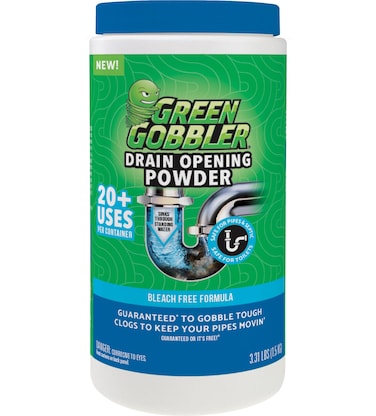 Green Gobbler Drain Clog Remover &amp; Drain Cleaner Powder   20+ Treatments   Drain Maintenance Breaks Down Grease, Paper, Fat &amp; Oil   Septic Safe