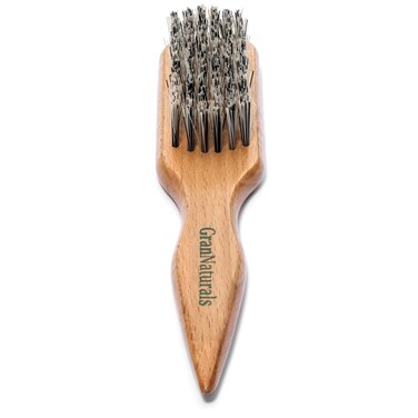 GranNaturals Hard Bristle Brush for Slick Back Hair &amp; Teasing - Stiff Reinforced Nylon Hairbrush for Smoothing Thick Curly Hair into Sleek Ponytail Bun - Wide Rat Tail for Sectioning &amp; Parting