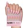 Glamnetic Press On Nails - Pink Macaron   Semi-Transparent Pastel Light Pink French Tip Short Almond False Nails, Reusable Stick On Fake Nails with Glue   Salon Quality   15 Sizes - 30 Nail Kit