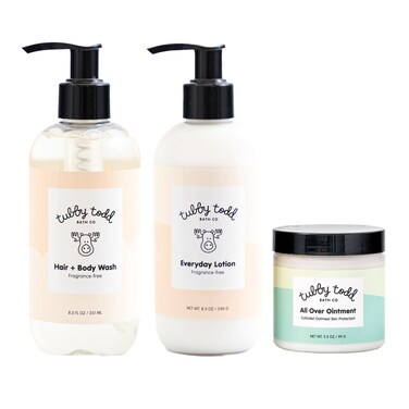 TUBBY TODD 3-Step Baby Bath &amp; Skincare Routine - The Regulars Bundle - 8.5oz Baby Shampoo and Body Wash, 8.5oz Everyday Lotion &amp; 3.5oz All Over Ointment - Fragrance-Free