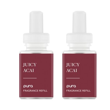 Pura Malodor Refill - Smart Home Air Diffuser Fragrance Refill - Up to 120-Hours of Premium Fragrance per Refill - Clean Diffuser Fragrance - Air Deodorizer &amp; Odor Eliminator - 2 Pack, Juicy Acai