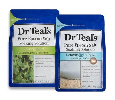 Dr Teal's Epsom Salt Soaking Solution, Eucalyptus and Detoxify &amp; Energize, 2 Count - 6lbs Total