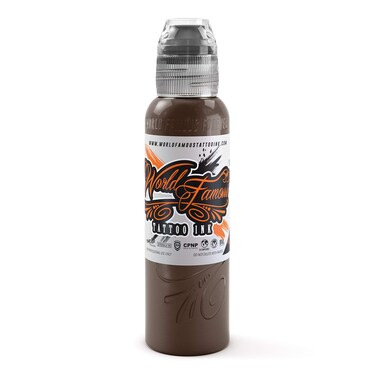 World Famous Flesh Tattoo Ink, Vegan and Professional Ink, Made in USA, Michele Dark Skin Flesh, .5 oz