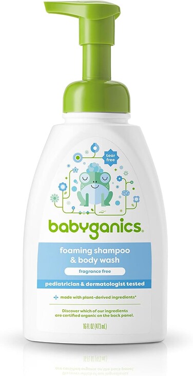 Babyganics Baby Shampoo + Body Wash Pump Bottle, Fragrance Free, 16oz