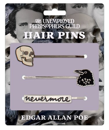 Edgar Allan Poe 3 Hair Pins Set - Skull, Raven, and Nevermore
