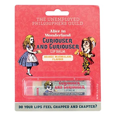 Alice in Wonderland Curioser and Curioser Lip Balm Tube, Orange Marmalade Flavored - Cruelty-Free and Made in the USA with Natural and Imported Ingredients