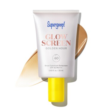 Supergoop! Glowscreen SPF 40, Golden Hour (Bronze Glow) - 0.68 fl oz - Glowy Primer + Broad Spectrum Sunscreen - Helps Filter Blue Light - Boosts Hydration + Hyaluronic Acid, Vitamin B5 &amp; Niacinamide