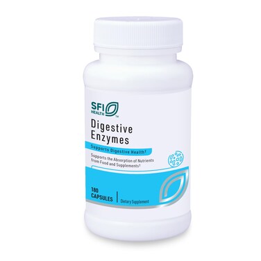 Klaire Labs SFI Health Digestive Enzymes - Gut Health Supplements with Amylase, Protease, Lactase, Cellulase &amp; Lipase Enzymes for Digestion - Supports Occasional Bloating &amp; Gas (180 Capsules)