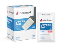 Dealmed Abdominal Combine Pads   Individually Wrapped, Absorbent, Latex-Free, Non Adherent   Abdominal Pads for Wound Care, Drainage, First Aid Kit   Sterile ABD Pads 5x9 in   20/Box (Pack of 1)