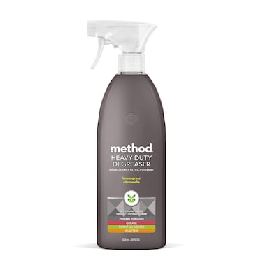 Method Heavy Duty Degreaser, Lemongrass Scent, Oven Cleaner &amp; Stove Top Cleaner, 28 Oz Spray Bottle (Pack of 1),(Packaging may vary)