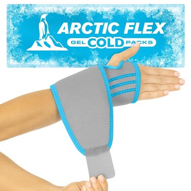 Arctic Flex Wrist Ice Pack Wrap - Refreezable Gel Compression Support - Flexible Hot &amp; Cold Brace for Injuries, Rheumatoid, Tendinitis, Swelling &amp; Carpal Tunnel - Reusable for Pain &amp; Muscle Therapy