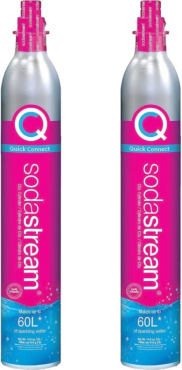 SodaStream CO2 Gas Refill Pack - 2 Cylinders, Pink CQC System - Use box to return your empty cylinders and earn an Amazon.com Gift Card - Compatible with Terra, ART, E-Terra, Aqua Fizz and others
