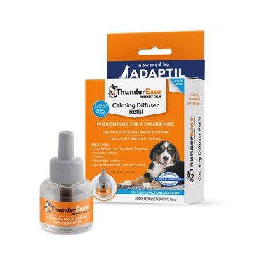 ThunderEase Dog Calming Pheromone Diffuser Refill   Powered by ADAPTIL   Vet Recommended to Relieve Separation Anxiety, Stress Barking and Chewing, and The Fear of Fireworks and Thunderstorms (30 Day