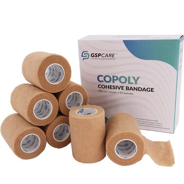 Self Adhesive Wrap Cohesive Wrap Bandages 6 Count 3" x 5 Yards, Medical Tape, Adhesive Flexible Breathable First Aid Non Woven Rolls, Stretch Athletic, Ankle Sprains &amp; Swelling, Sport