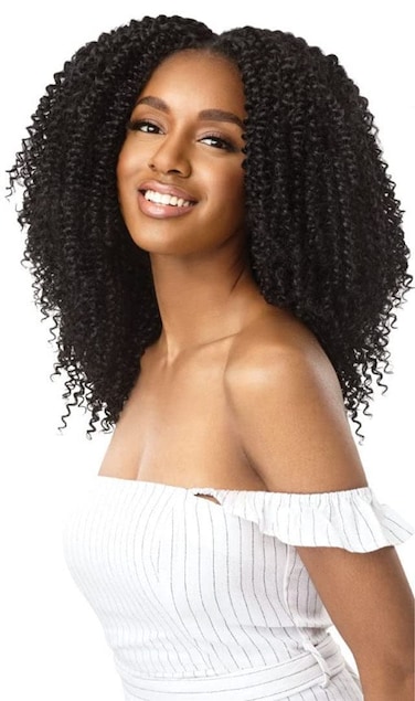 Outre Big Beautiful Hair Clip-ins Kinky Curly Style Synthetic Hair Pieces - 4A - KINKY CURL 10 (JBLK)