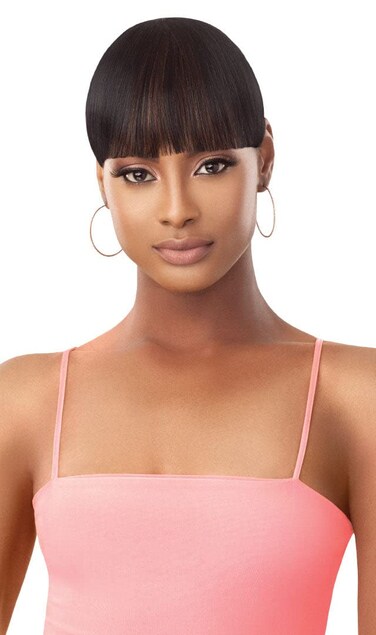 Outre Premium Synthetic Pretty Quick Clip on Bang - CLASSIC BLUNT BANG (1B)