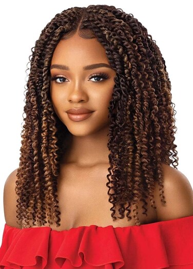 Outre X-Pression Twisted Up 4x4 Lace Front Braid Wig KINKY BOHO PASSION WATERWAVE 18" (613)