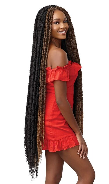 Outre Synthetic X-PRESSION Braiding TWISTED UP BONITA INFINITY LOCS 40" (Color:1 Jet Black, Pack of 2)