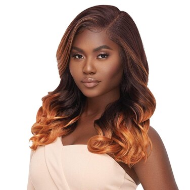 Outre Melted Hairline Lace Front Wig Frontal Effect Hairline No Plucking Required Baby Hairs Included Pre Attached Wide Elastic Band HD Transparent Lace DIVINE (1B)