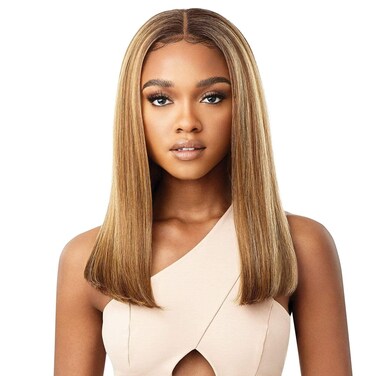 Outre Perfect Hair Line Synthetic 13x4 Faux Scalp Lace Front Wig - LINETTE (Chocolate Swirl)