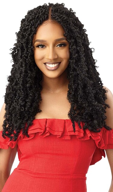 Outre Synthetic Twisted Up 4X4 HD Braid Lace Wig - BUTTERFLY BOMB TWIST 24 (Color:1 Jet Black)