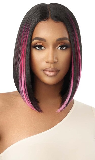 Outre Color Bomb Synthetic HD Lace Front Wig - STINA (Color:1 Jet Black)