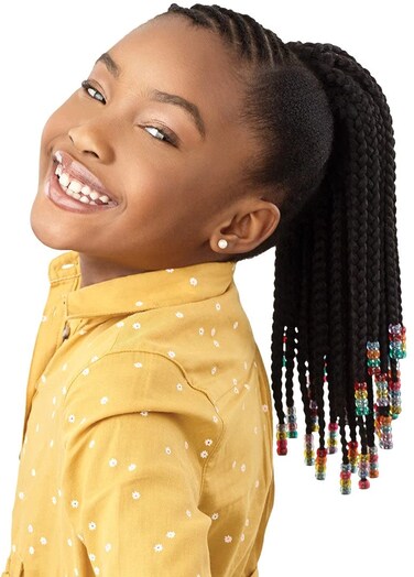Outre Lil Looks Drawstring Ponytail - BEADED BOX BRAIDS 12" (1B)