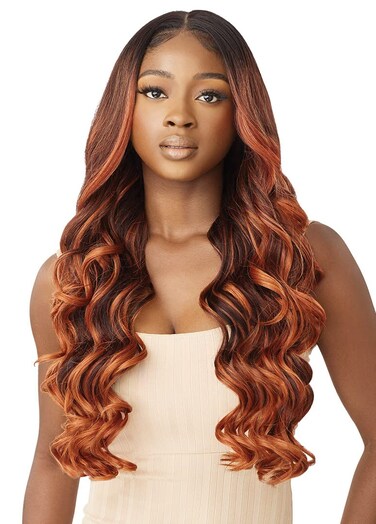 Outre Synthetic Perfect Hairline HD Lace Front Wig - AURABEL (Color:3DRFF CAJUN SPICE)