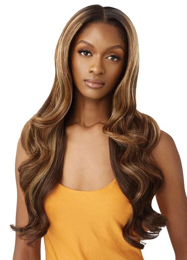 Outre Airtied 100% Fully Hand-Tied Wig - Human Hair Blend - Glam Waves 28" (1)