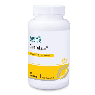 Klaire Labs Serralase - Vegetarian Proteolytic Enzyme Blend with Serratia Peptidase &amp; Bromelain for Digestion, Sourced from Papaya &amp; Pineapple, Hypoallergenic (90 Enteric Coated Tablets)
