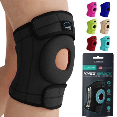 MODVEL ELITE Knee Brace for Women &amp; Men with Side Stabilizers, Patella Gel Pads Brace for Meniscus Tear for Maximum Knee Pain Support - ACL Knee Braces for Running, Workout, Arthritis &amp; Joint Recovery