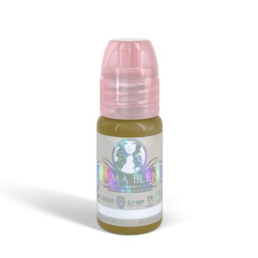 Perma Blend Pigment Makeup Ink for Eyebrows, Eyes, Lip, Scalp, Professional Cosmetic Pigment - Olive Corrector, 0.5 fl oz