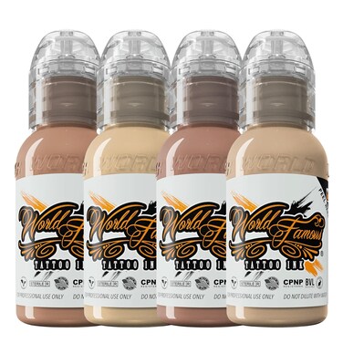 World Famous Tattoo Ink Skintone 4 Count Set, (1 fl oz Each)