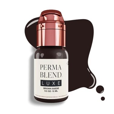 Perma Blend Luxe - Brown Suede - Vegan Lip Tattoo Ink - Fuchsia Microblading Pigment - Dark and Cool Brown Hue - for Lip Blush &amp; Permanent Makeup - Cruelty-Free (0.5 oz)