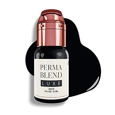 Perma Blend Luxe - Onyx - Microblading Ink for Permanent Eyeliner - Professional Tattoo Ink - Black Tattoo Ink Makeup - Vegan (0.5 oz)