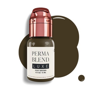 Perma Blend Luxe - Foxy Brown - Vegan Lip Tattoo Ink - Cool Medium Brown Microblading Pigment with Medium Opacity - for Lip Blush &amp; Permanent Makeup - Cruelty-Free (0.5 oz)