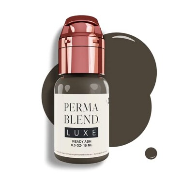 Perma Blend Luxe - Ready Ash - Microblading Ink to Enhance Lip Color or Permanent Eye Liner - Lip Tattoo &amp; Lip Blushing Supplies for Permanent Lip Color - Ash Brown Tattoo Ink - Vegan (0.5 oz)