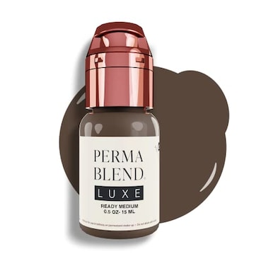 Perma Blend Luxe - Ready Medium - Microblading Ink to Enhance Lip Color or Permanent Eye Liner - Lip Tattoo &amp; Lip Blushing Supplies for Permanent Lip Color - Medium Brown Tattoo Ink - Vegan (0.5 oz)