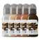 World Famous Portrait Mini Tattoo Ink Pigment Set of 5, Vegan, Professional Supplies, 1oz Bottles, Portrait White, Swiss Skin, King TUT, Venice, Coffee Bean