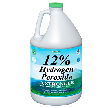 Nature's Freedom 12% Hydrogen Peroxide, Food Grade H2O2 and Purified Water Only, 1 Gallon Solution