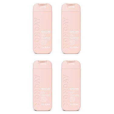 Monday Haircare Moisture Shampoo &amp; Conditioner Travel Pack - 3oz, 90ML Travel Kit (2 x Shampoo,2 x Conditioner)