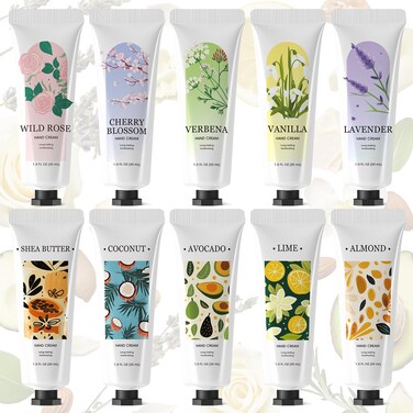 spa luxetique 10 Pack Hand Cream Christmas Gifts Stocking Stuffers for Women Hand Lotion for Dry Cracked Travel Size Mini Moisturizing Lotion Gifts for Women Appreciation Gifts 10 x 1.0 oz/30ml